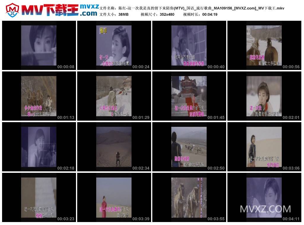 陈红-这一次我是真的留下来陪你(MTV)_国语_流行歌曲_MA109156